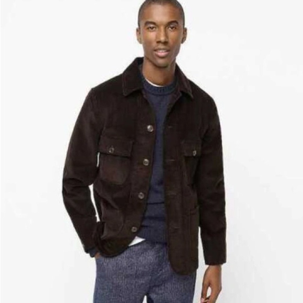 Wallace Barnes Slim-fit chore jacket dark brown corduroy